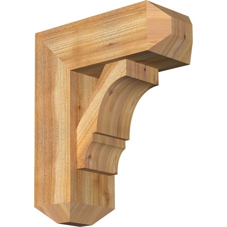 Ekena Millwork Balboa Craftsman Rough Sawn Bracket w/ Offset Brace, Western Red Cedar, 8"W x 20"D x 24"H BKT0806X20X24BOA04RWR